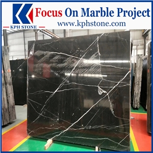 Nero Marquina Marble Building Slabs for Radisson