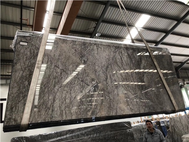 Polished Storm Cloud Grey Marble for Hotel Project