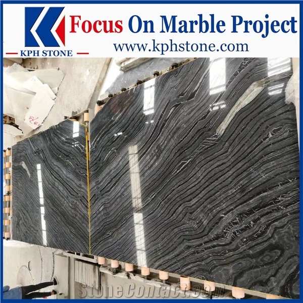 Rosewood Grain Black Marble Kitchen Floor Tiles from China