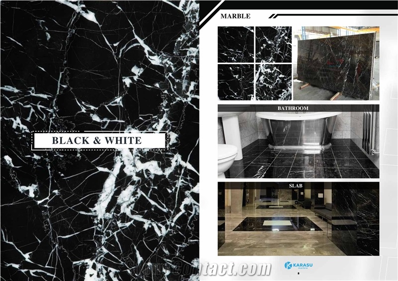 Black & White Marble Tiles & Slabs
