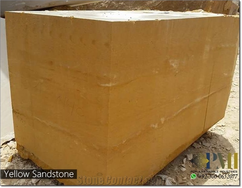 Yellow Sandstone Blocks Natural Stone Block