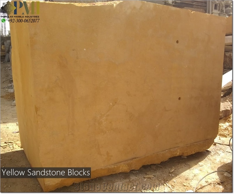 Yellow Sandstone Blocks Natural Stone Block