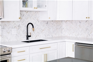 Kitchen Remodeling-Quartz Countertop,Marble Mosaic