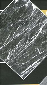 Black White Marble Slabs & Tiles, Iran Black Marble