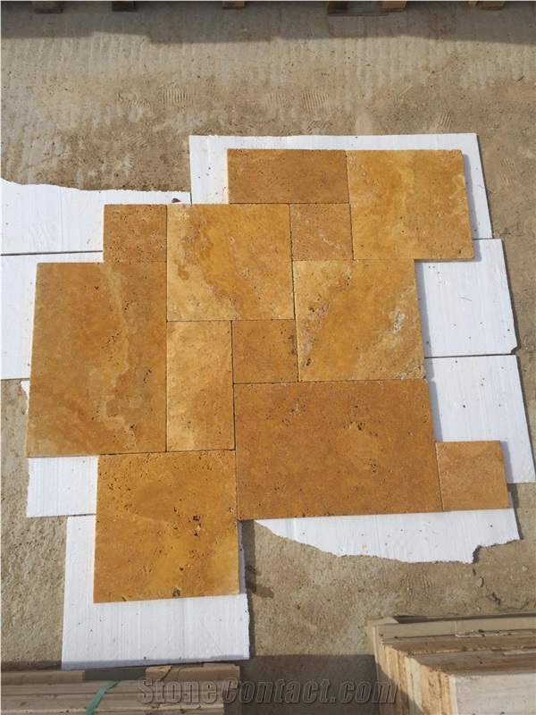 Gold Travertine French Pattern Tiles