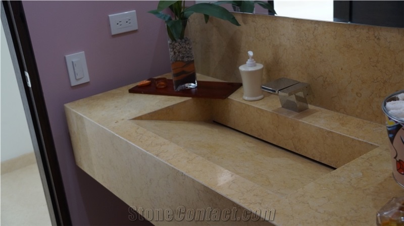 Crema Valle Marble Custom Design Bathroom Top