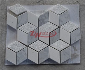 Bianco Carrara Marble Mosaic,Kitchen Wall 3d Look