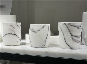 Carrara White Marble Bath Accessories Cup