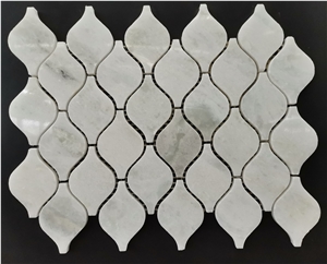 Castle Grey Marble+Star White Marble Flower Mosaic