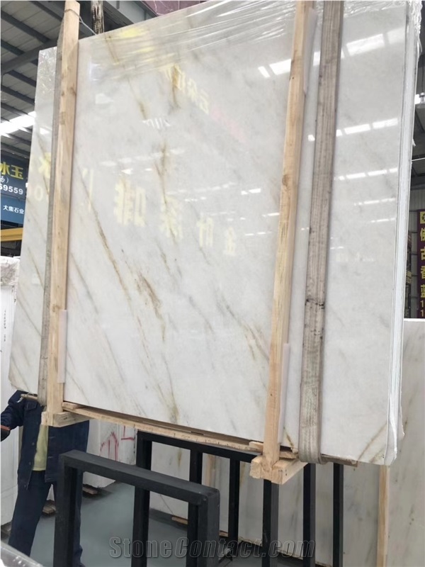 Earl Gold Marble ,White Color with Gold Line