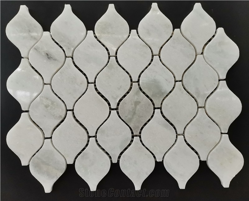 Han White Marble Calabash Shape Mosaic
