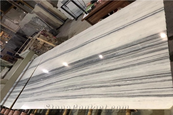 Polished Snow Wooden Marble Slab