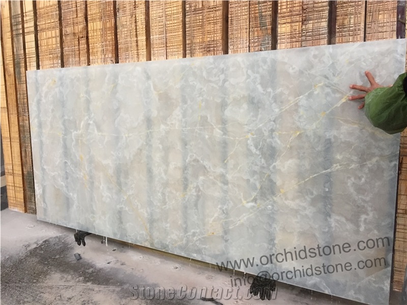 White Onyx Laminated Glass Stone Panels