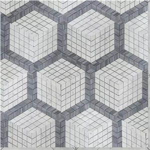 Carrara Mosaic Wall Mosaic Basketweave Mosaic
