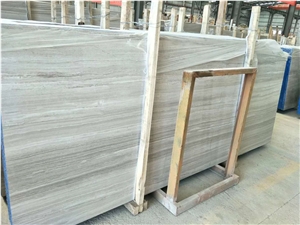 White Wood Grain Marble Slabs Grade a