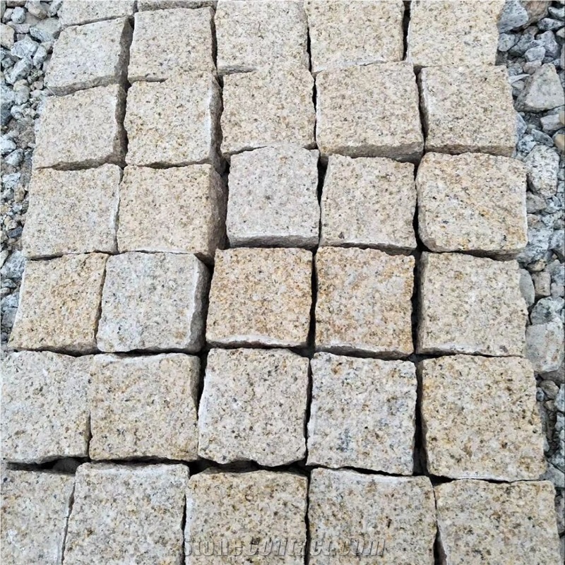 China G682 Yellow Granite Cube Paving Stone