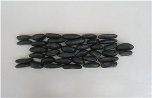 Polished Black Standing Pebble Stone for Garden