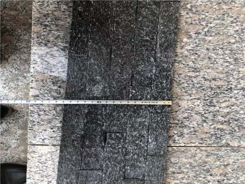 Black Quartzite Cladding Split Face Cultured Stone