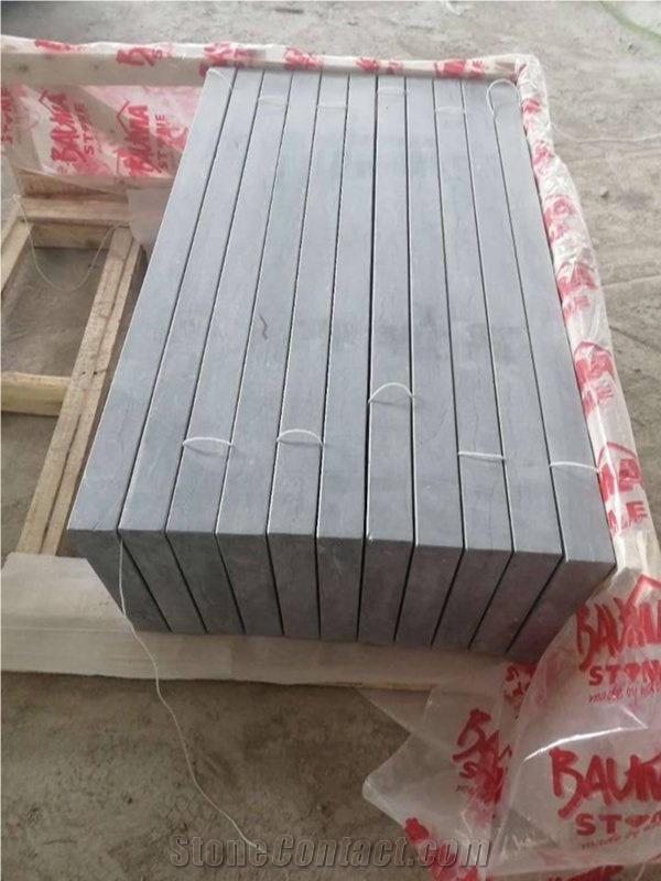 China Blue Limestone Honed Stairs Step Tiles