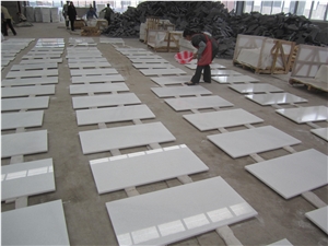 China Pure Crystal White Marble Tiles Slab Stone