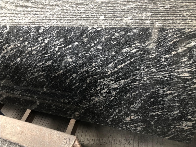 India New River Black Granite Slab Wall Floor Tile