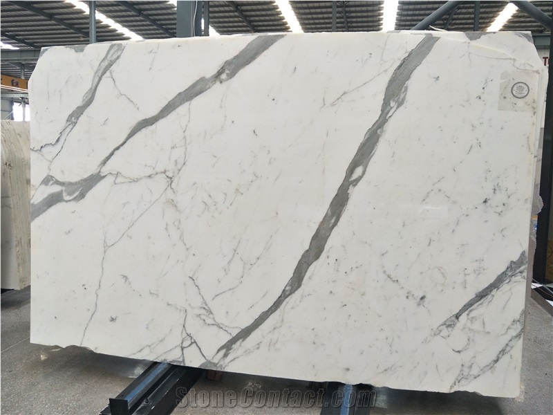 Italy Calacatta White Marble Book Match Wall Stone