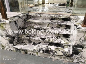 White Beauty Ice Green Jade Marble Slabs Project