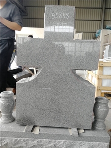 G633 Light Gray Cross Design Custimize Headstone