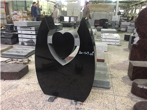 Shanxi Jet Black Monument Custom Heart Shape