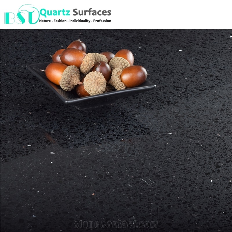Black Sparkle Quartz Stone for Flooring Tile
