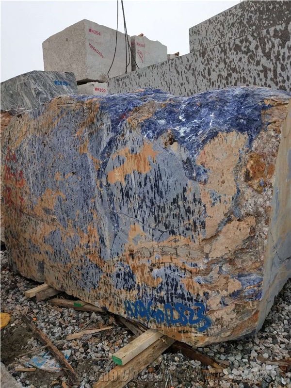 Brazil Blue Granite Big Blue Sodalite Block