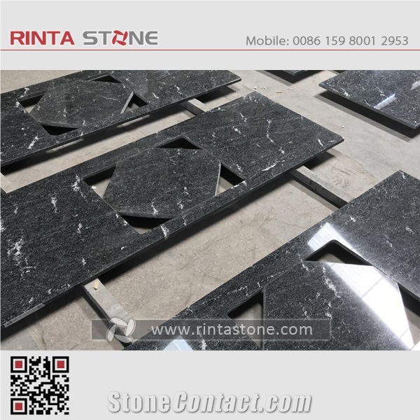 Cosmic Black Stone Titanium Fantasy Slabs Tiles