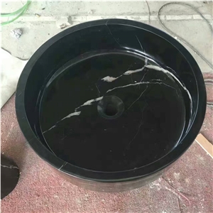 Black Marble Washbasin,China Black White Sink