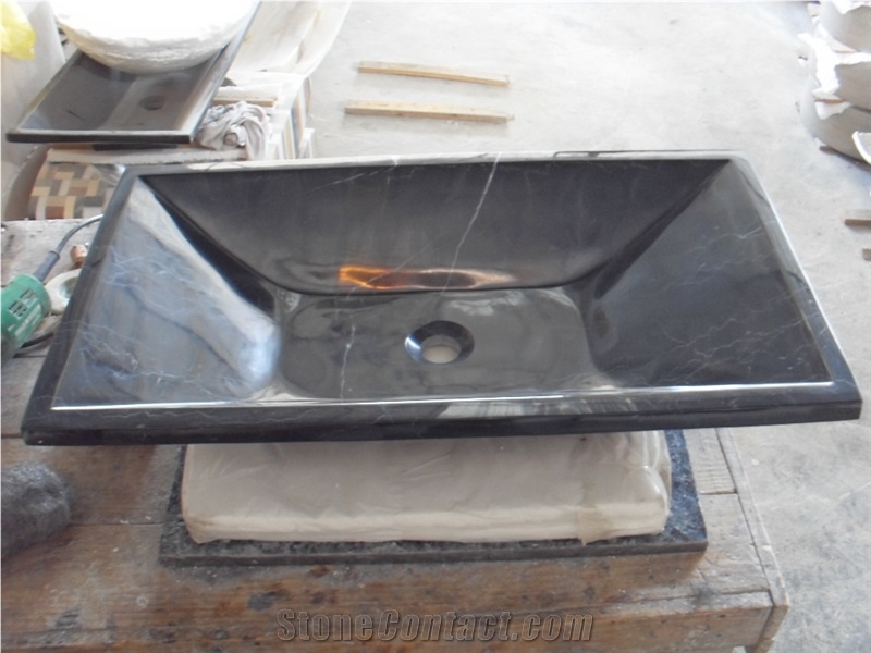 China Black Marble Wash Basins,Chstone Sinks