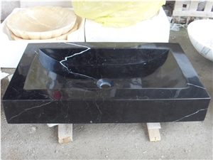 China Black White Marble Sinks,Stone Basins
