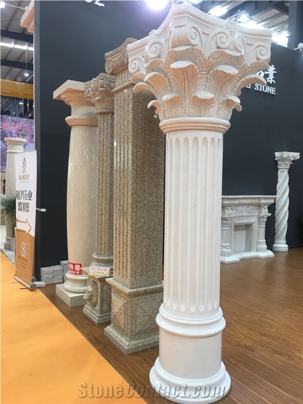 Marble Rome Column Sculptured Capitals