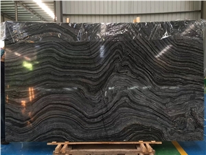 Silver Wave Brown Marble Slabs Interior Decoration