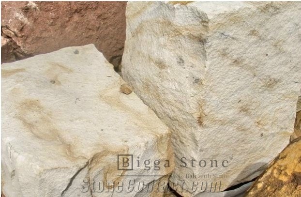 Yellow Palimanan Sandstone Mushroom Stone Wall