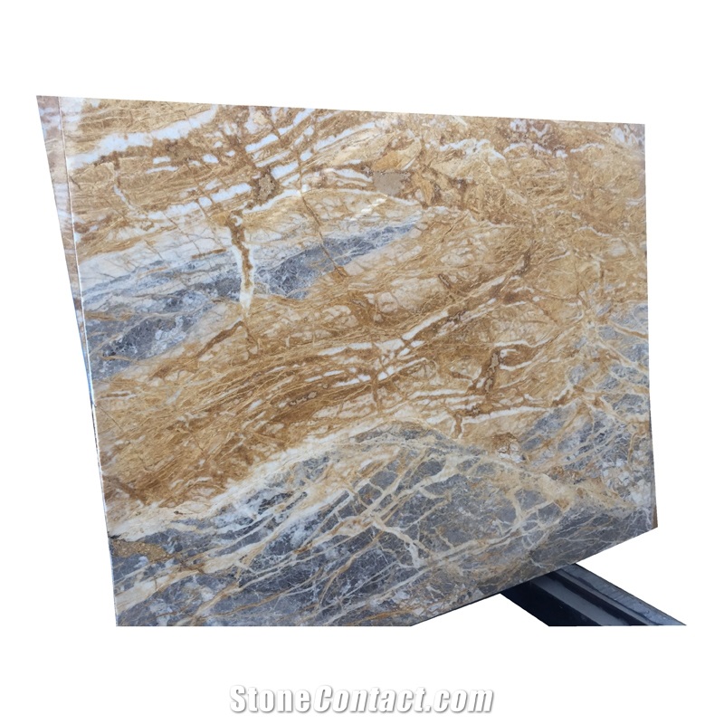 Amber Grey Gold Marble Slabs Wall Tile