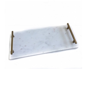 China Metal and White Marble Home Decorative Trays