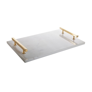 China White 30x20cm Rectangle Marble Serving Tray