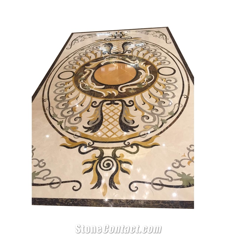 Decorative Floor Carpet Stone Waterjet Medallion