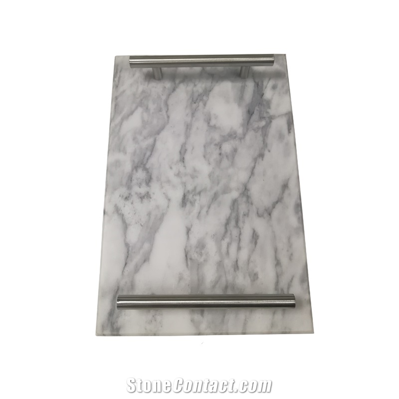 Factory Wholesale Rectangle Marble Serving Tray