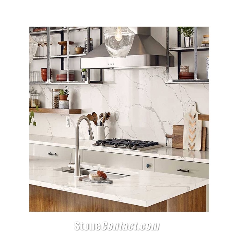 Low Price Colored Crystal White Quartz Countertop