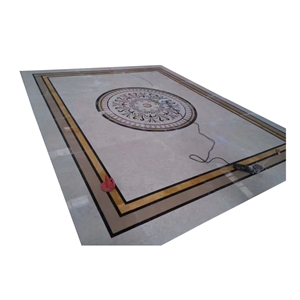 Waterjet Marble Floor Flower Tile Design Medallion