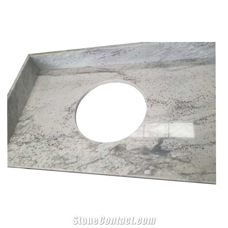 White Granite River White Bathroom Vanity Top