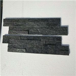 Black Thin Stone Veneer Quartzite Wall Panel