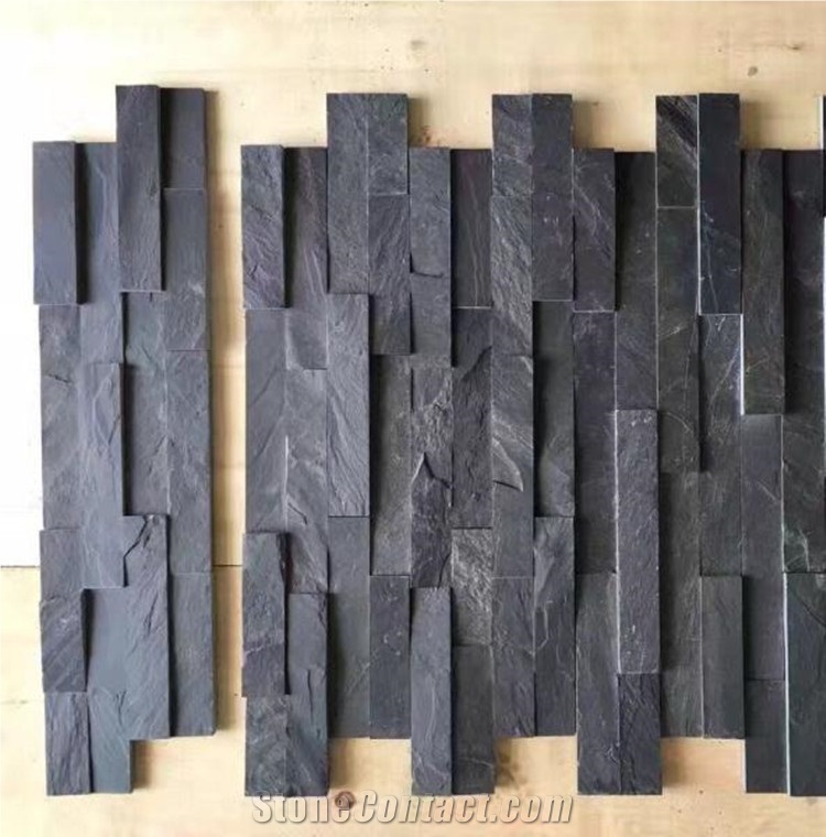 Carbon Black Slate Stone Cladding