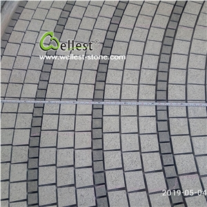 Sawn Mesh G603+G654 Granite Paving Set Circle