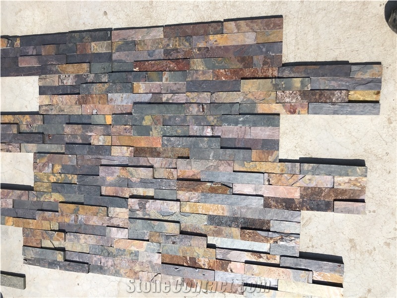 Multi Color Slate Wall Panels Cultured Stone